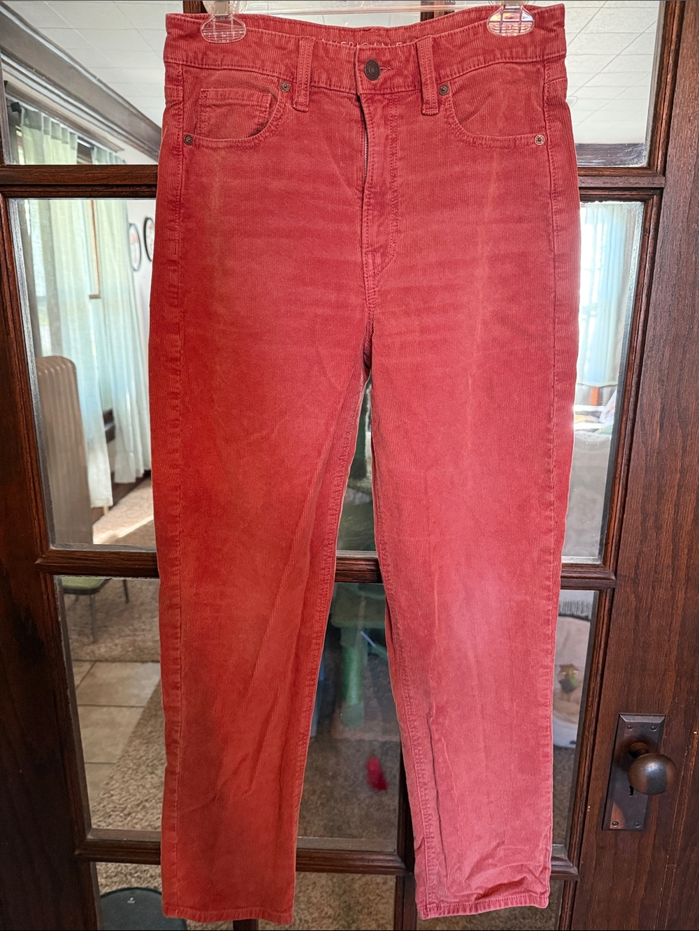 American Eagle Outfitters Red High-Rise Corduroy Jeans